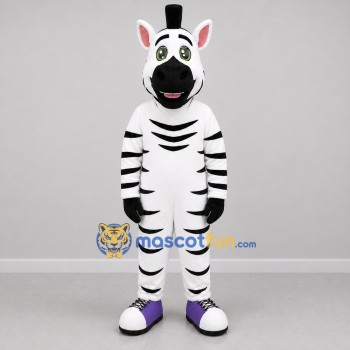 Custom Black and White Zebra Mascot Costume Adult Full Body Suit for School Events