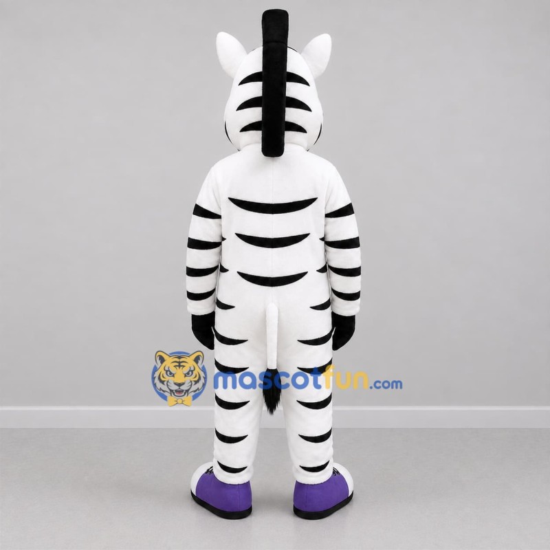 Custom Black and White Zebra Mascot Costume Adult Full Body Suit for School Events