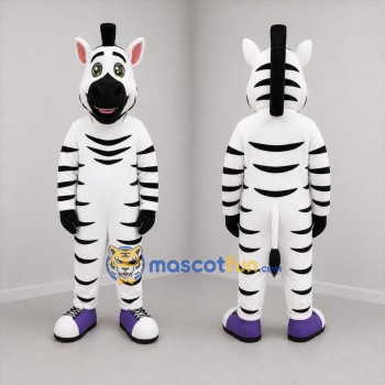 Custom Black and White Zebra Mascot Costume Adult Full Body Suit for School Events