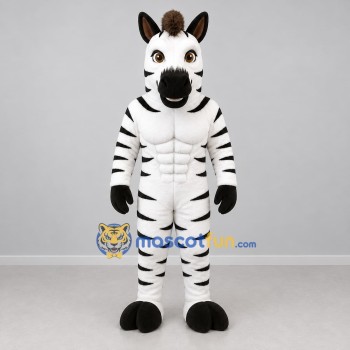 Custom Black and White Zebra Mascot Costume Adult Full Body Suit for Sports Events