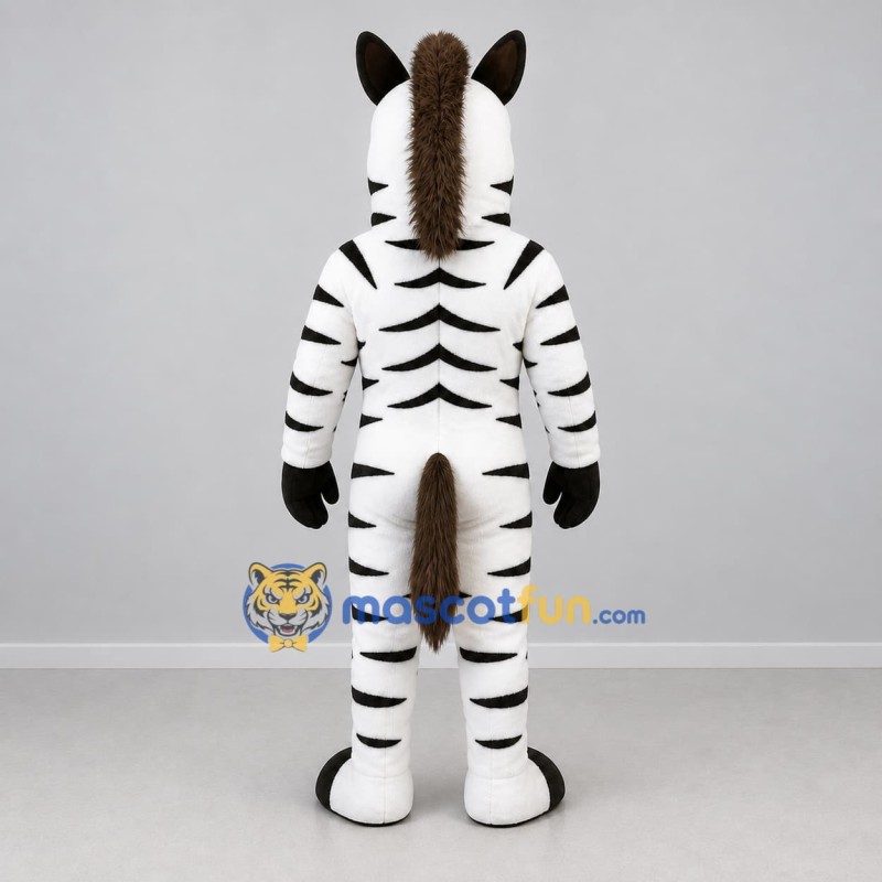 Custom Black and White Zebra Mascot Costume Adult Full Body Suit for Sports Events
