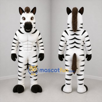 Custom Black and White Zebra Mascot Costume Adult Full Body Suit for Sports Events