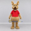 Custom Tan and Red Long-Eared Animal Mascot Costume Adult Full Body Suit for School Events