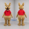 Custom Tan and Red Long-Eared Animal Mascot Costume Adult Full Body Suit for School Events