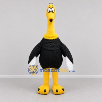 Custom Black and Yellow Ostrich Mascot Costume Adult Full Body Suit for Zoo Events