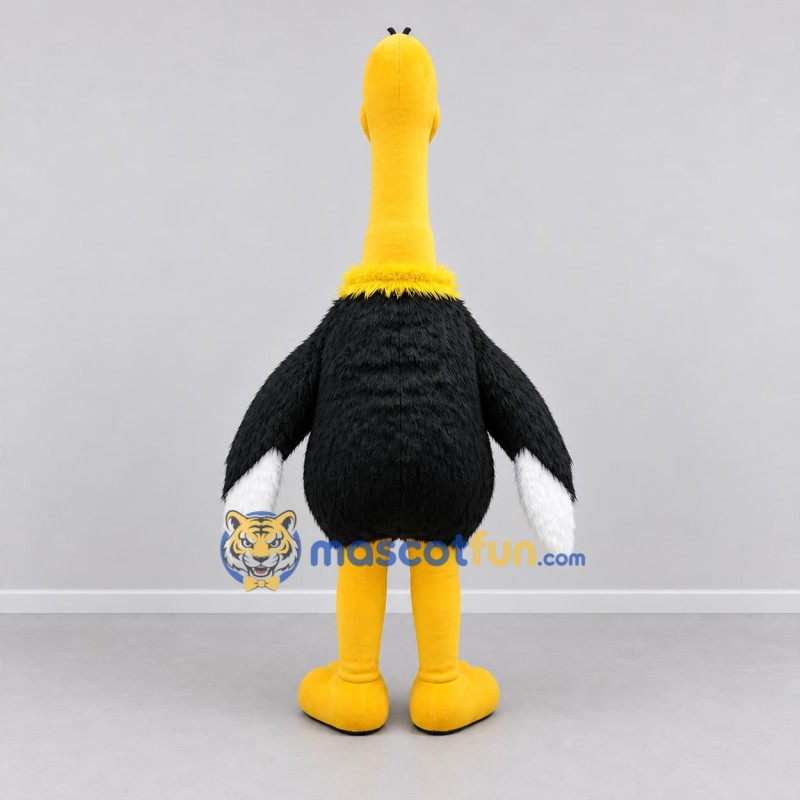 Custom Black and Yellow Ostrich Mascot Costume Adult Full Body Suit for Zoo Events