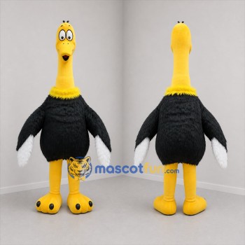 Custom Black and Yellow Ostrich Mascot Costume Adult Full Body Suit for Zoo Events