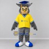 Custom Gray and Yellow Graduation Owl Mascot Costume Adult Full Body Suit for Graduation Events