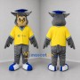 Custom Gray and Yellow Graduation Owl Mascot Costume Adult Full Body Suit for Graduation Events