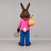 Custom Brown and Pink Bunny Mascot Costume Adult Full Body Suit for Storytelling Events