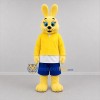 Custom Yellow and Blue Bunny Mascot Costume Adult Full Body Suit for School Events