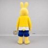 Custom Yellow and Blue Bunny Mascot Costume Adult Full Body Suit for School Events
