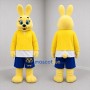 Custom Yellow and Blue Bunny Mascot Costume Adult Full Body Suit for School Events