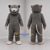 Custom Gray Rat Mascot Costume Adult Full Body Suit for School Events