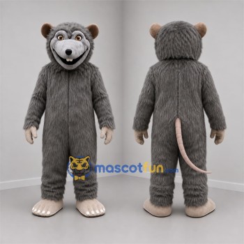 Custom Gray Rat Mascot Costume Adult Full Body Suit for School Events