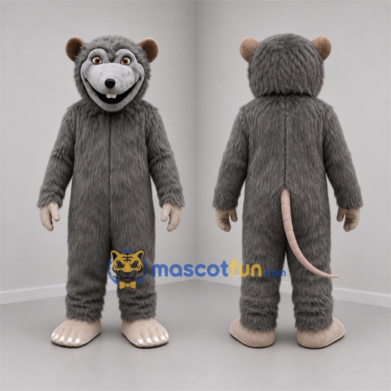Custom Gray Rat Mascot Costume Adult Full Body Suit for School Events