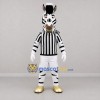 Custom Black and White Zebra Referee Mascot Costume Adult Full Body Suit for Sports Events