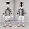 Custom Black and White Zebra Referee Mascot Costume Adult Full Body Suit for Sports Events