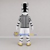 Custom Black and White Zebra Referee Mascot Costume Adult Full Body Suit for Sports Events