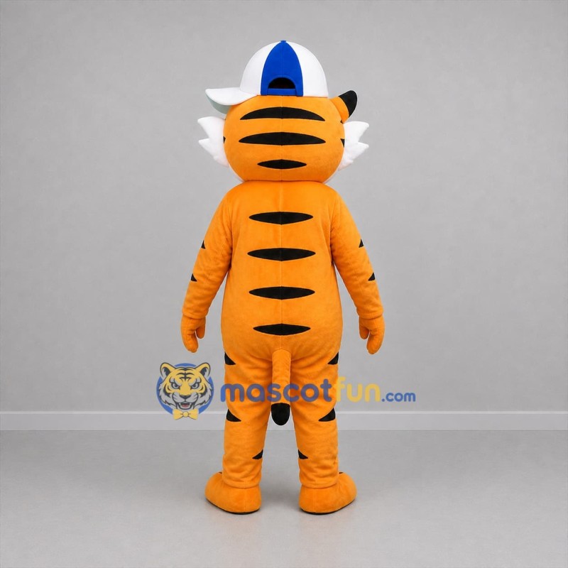 Custom Orange and White Tiger Mascot Costume Adult Full Body Suit for School Events