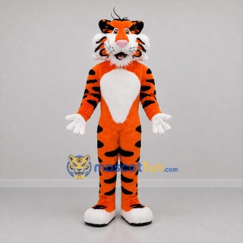 Custom Orange and White Tiger Mascot Costume Adult Full Body Suit for School Events