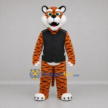 Custom Orange and Black Tiger Mascot Costume Adult Full Body Suit for Community Events