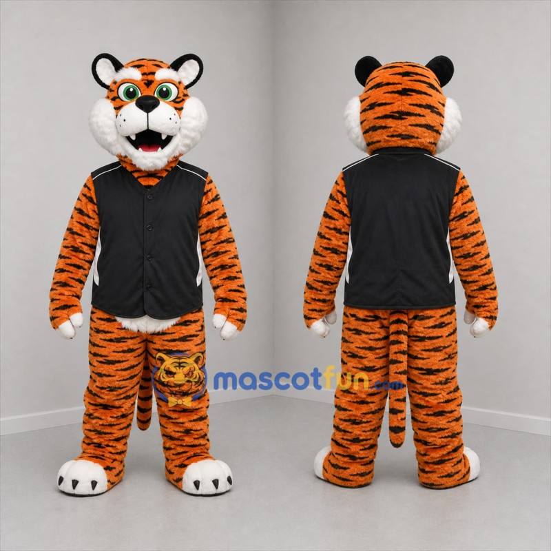 Custom Orange and Black Tiger Mascot Costume Adult Full Body Suit for Community Events