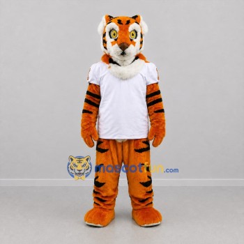 Custom Orange and White Tiger Mascot Costume Adult Full Body Suit for Sports Events