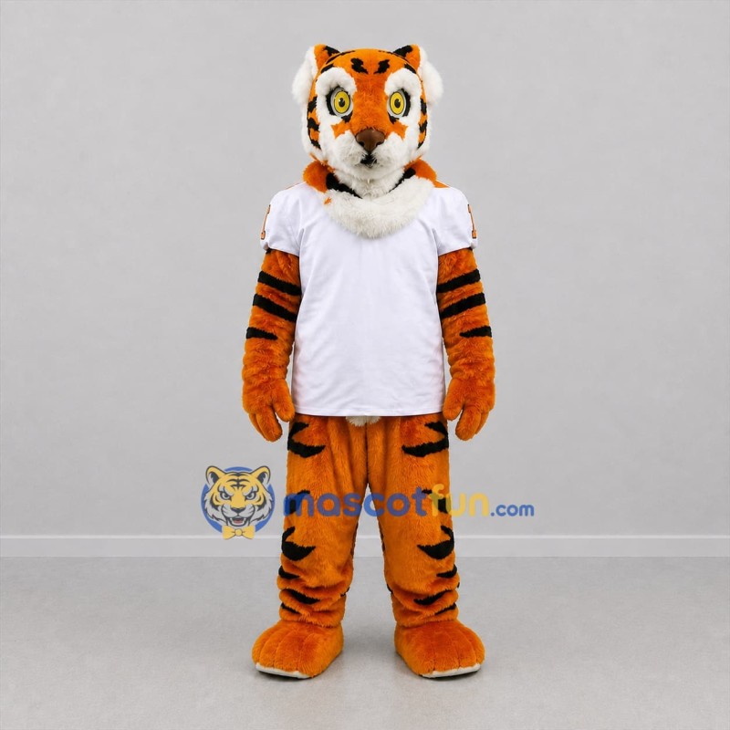 Custom Orange and White Tiger Mascot Costume Adult Full Body Suit for Sports Events
