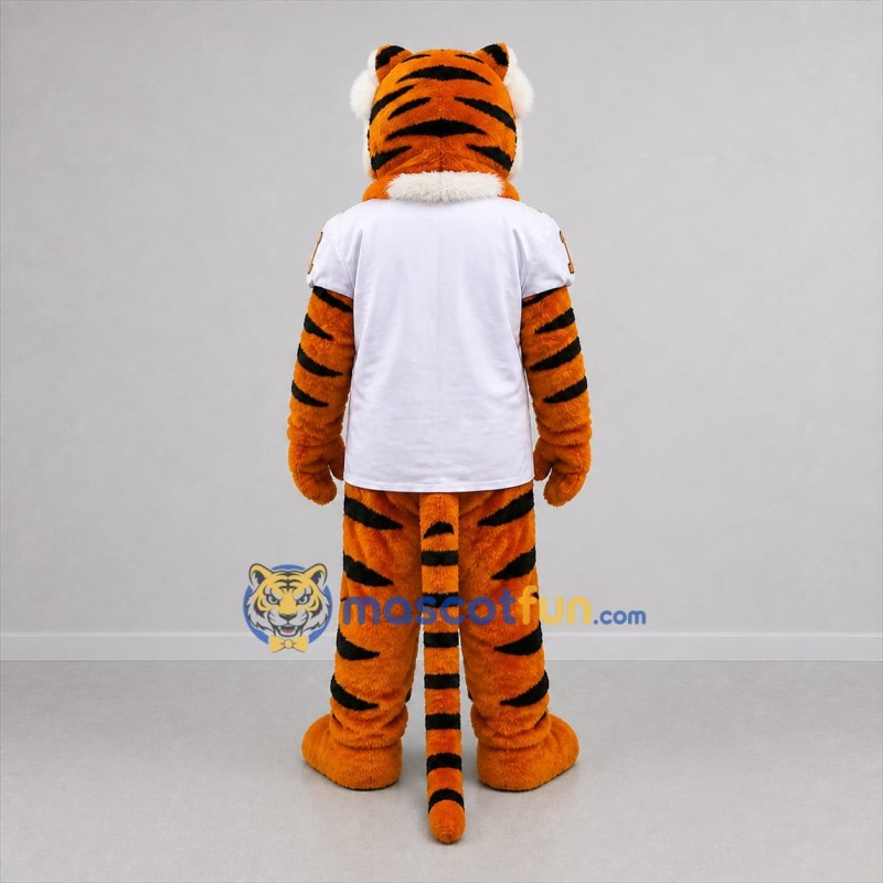 Custom Orange and White Tiger Mascot Costume Adult Full Body Suit for Sports Events