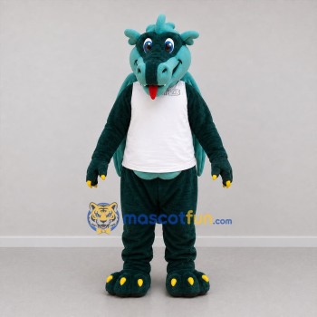 Custom Teal and White Dragon Mascot Costume Adult Full Body Suit for Sports Events