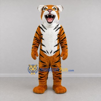 Custom Orange and Black Tiger Mascot Costume Adult Full Body Suit for Wildlife Events