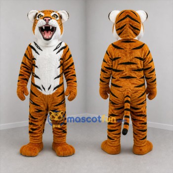 Custom Orange and Black Tiger Mascot Costume Adult Full Body Suit for Wildlife Events