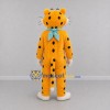 Custom Yellow and White Spotted Cat Mascot Costume Adult Full Body Suit for School Events