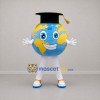 Custom Blue and Yellow Graduation Globe Mascot Costume Adult Full Body Suit for Graduation Events