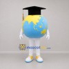 Custom Blue and Yellow Graduation Globe Mascot Costume Adult Full Body Suit for Graduation Events