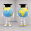 Custom Blue and Yellow Graduation Globe Mascot Costume Adult Full Body Suit for Graduation Events
