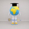 Custom Blue and Yellow Graduation Globe Mascot Costume Adult Full Body Suit for Graduation Events