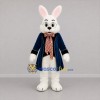 Custom White and Blue Bunny Mascot Costume Adult Full Body Suit for Easter Events