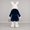 Custom White and Blue Bunny Mascot Costume Adult Full Body Suit for Easter Events