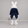 Custom White and Blue Bunny Mascot Costume Adult Full Body Suit for Easter Events