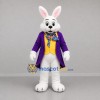 Custom White and Purple Bunny Mascot Costume Adult Full Body Suit for Easter Events
