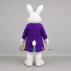 Custom White and Purple Bunny Mascot Costume Adult Full Body Suit for Easter Events