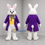 Custom White and Purple Bunny Mascot Costume Adult Full Body Suit for Easter Events