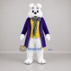 Custom White and Purple Bunny Mascot Costume Adult Full Body Suit for Easter Events
