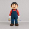 Custom Blue and Red Worker Mascot Costume Adult Full Body Suit for Community Events