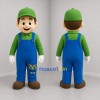 Custom Green and Blue Worker Mascot Costume Adult Full Body Suit for Community Events