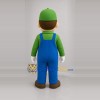 Custom Green and Blue Worker Mascot Costume Adult Full Body Suit for Community Events