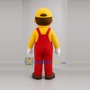 Custom Yellow and Red Worker Mascot Costume Adult Full Body Suit for Community Events