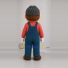 Custom Blue and Red Worker Mascot Costume Adult Full Body Suit for Community Events
